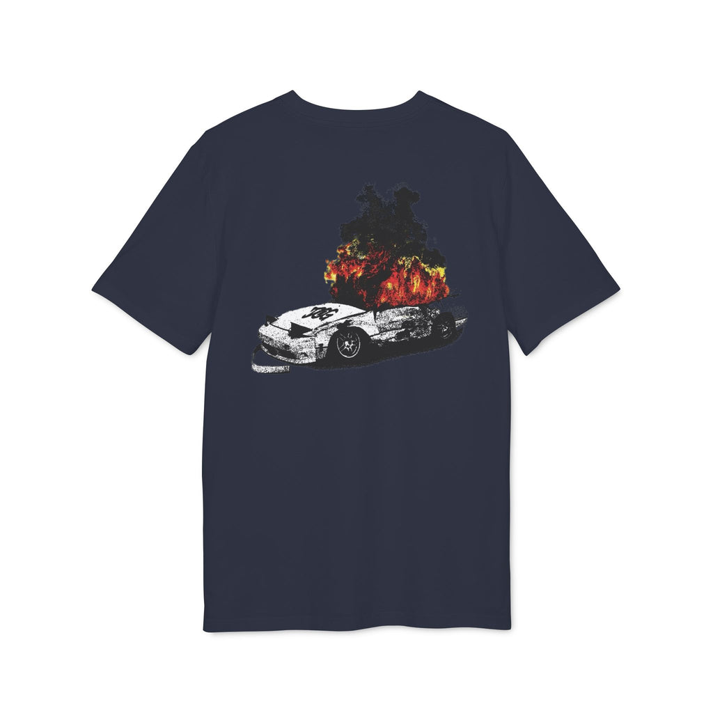 Graphic Tee — Burning Car with Forest Fire Illustration